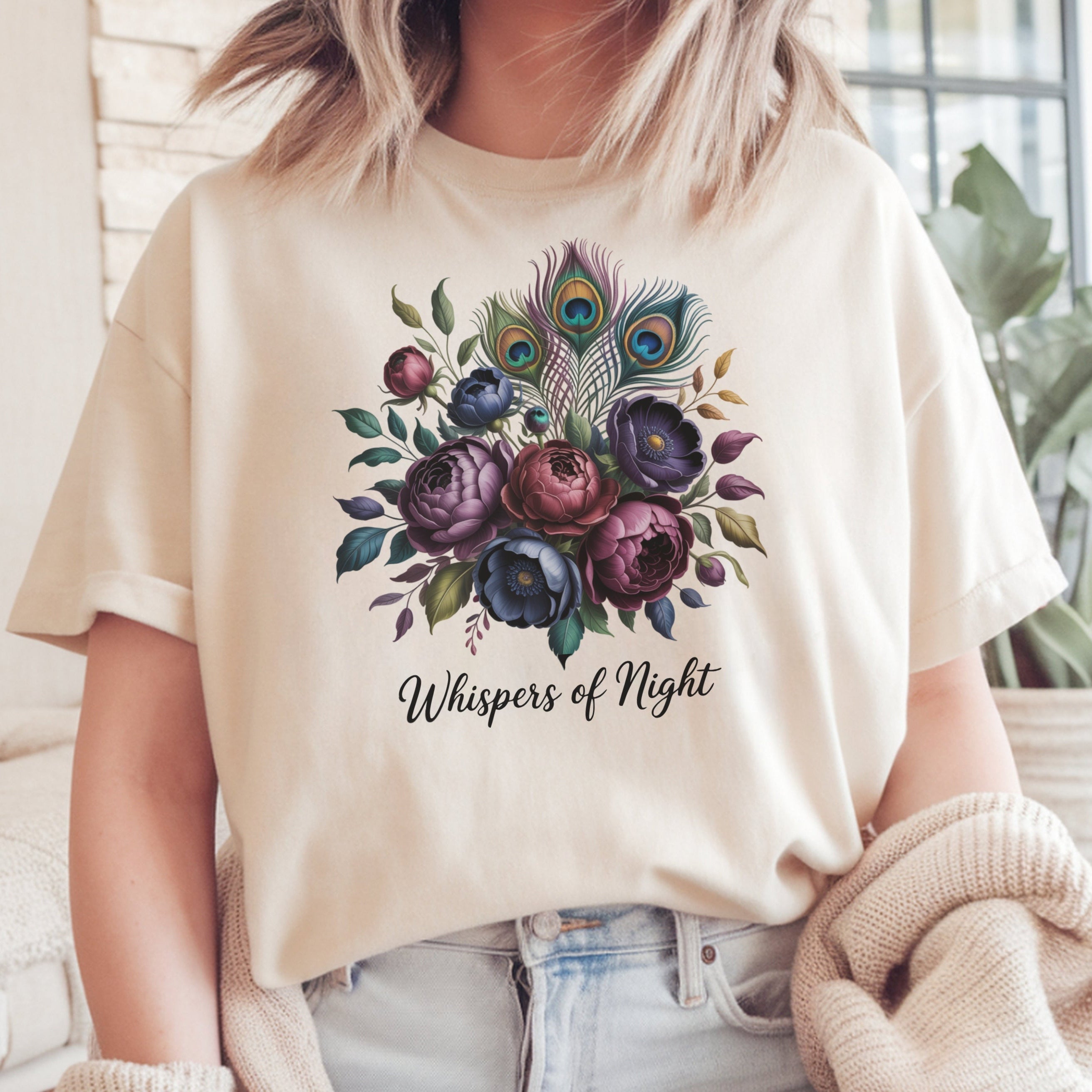 Whispers of Night peacock flower design