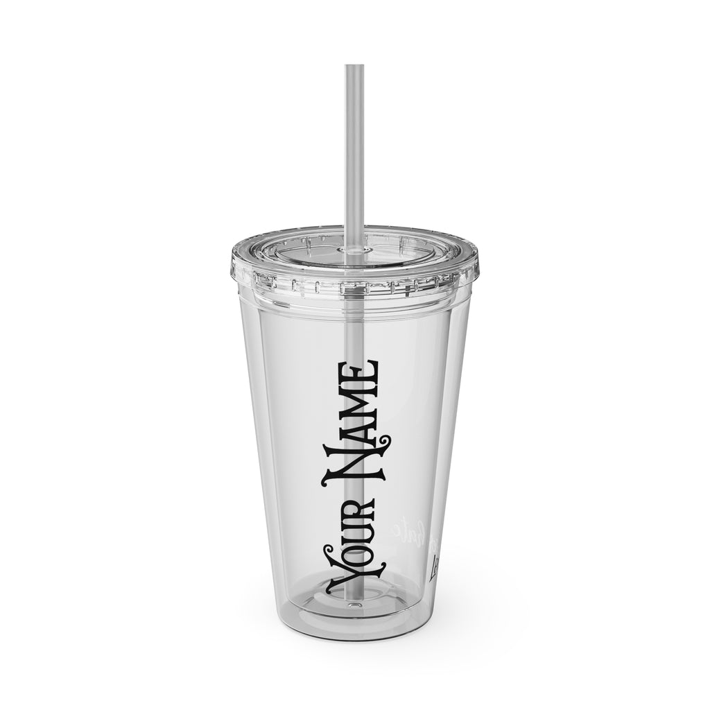 Personalized Sunsplash 16oz Clear Tumbler with Straw – Perfect for Any Drink