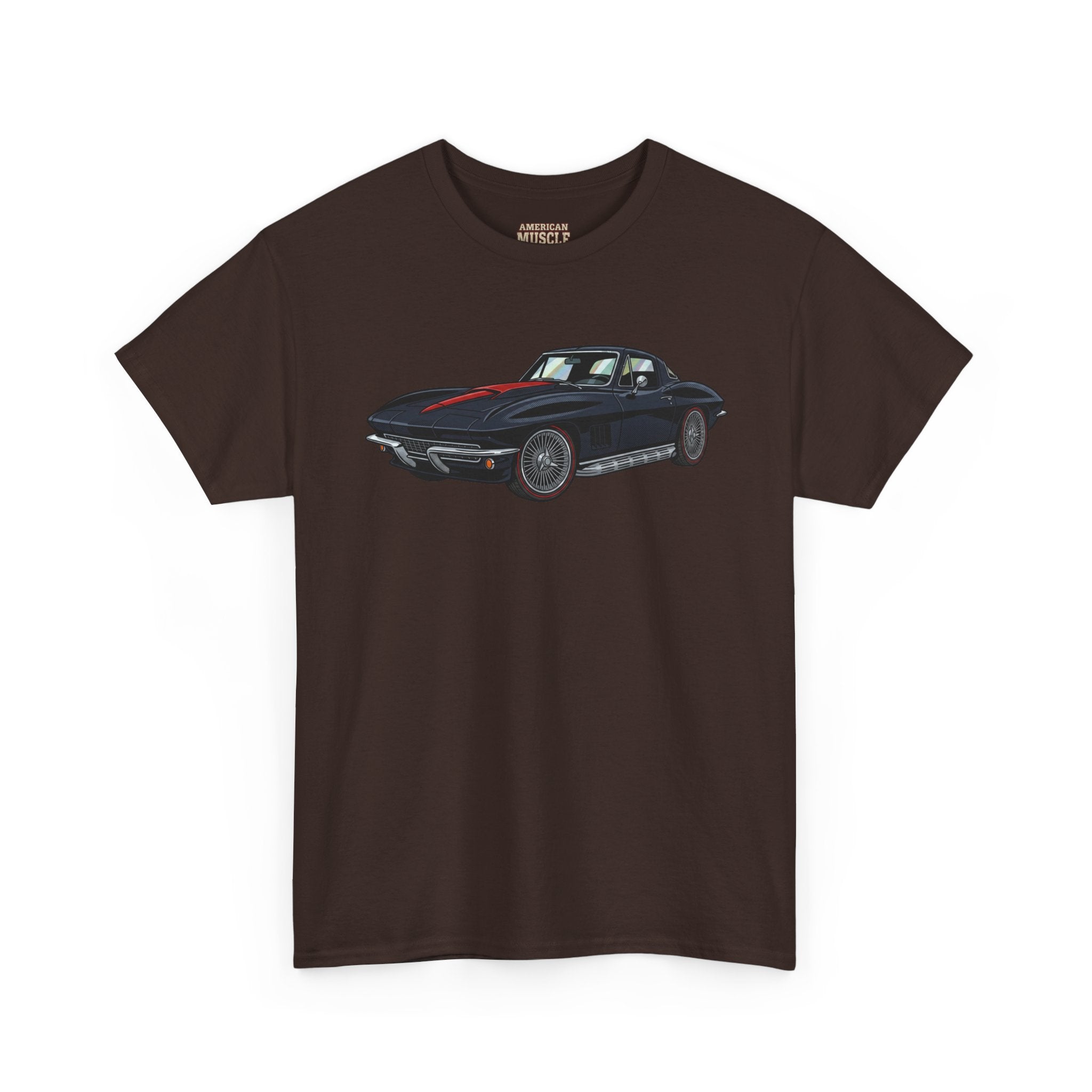 Classic Black Corvette Tee – Vintage Sports Car Graphic T-Shirt