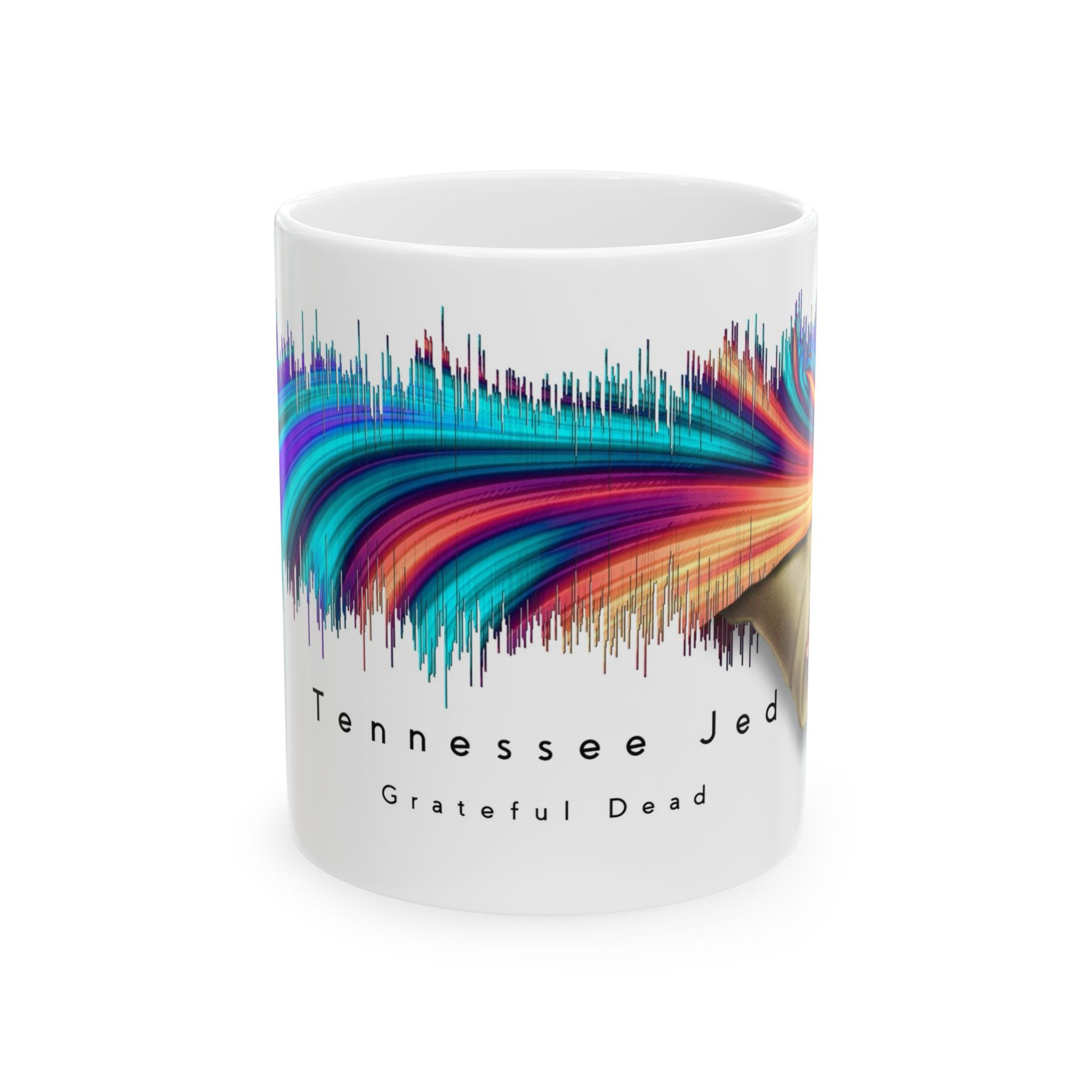 Colorful Soundwave Ceramic Mug - Grateful Dead Theme, Music Lover Gift, Coffee Cup, Unique Art Mugs, Festival Collection