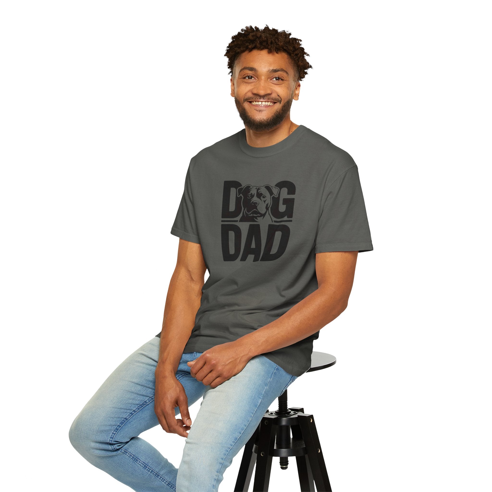 Dog Dad Pit Bull Terrier Lover T‑Shirt — Graphic Pet Dad Tee (Small Chest Print)