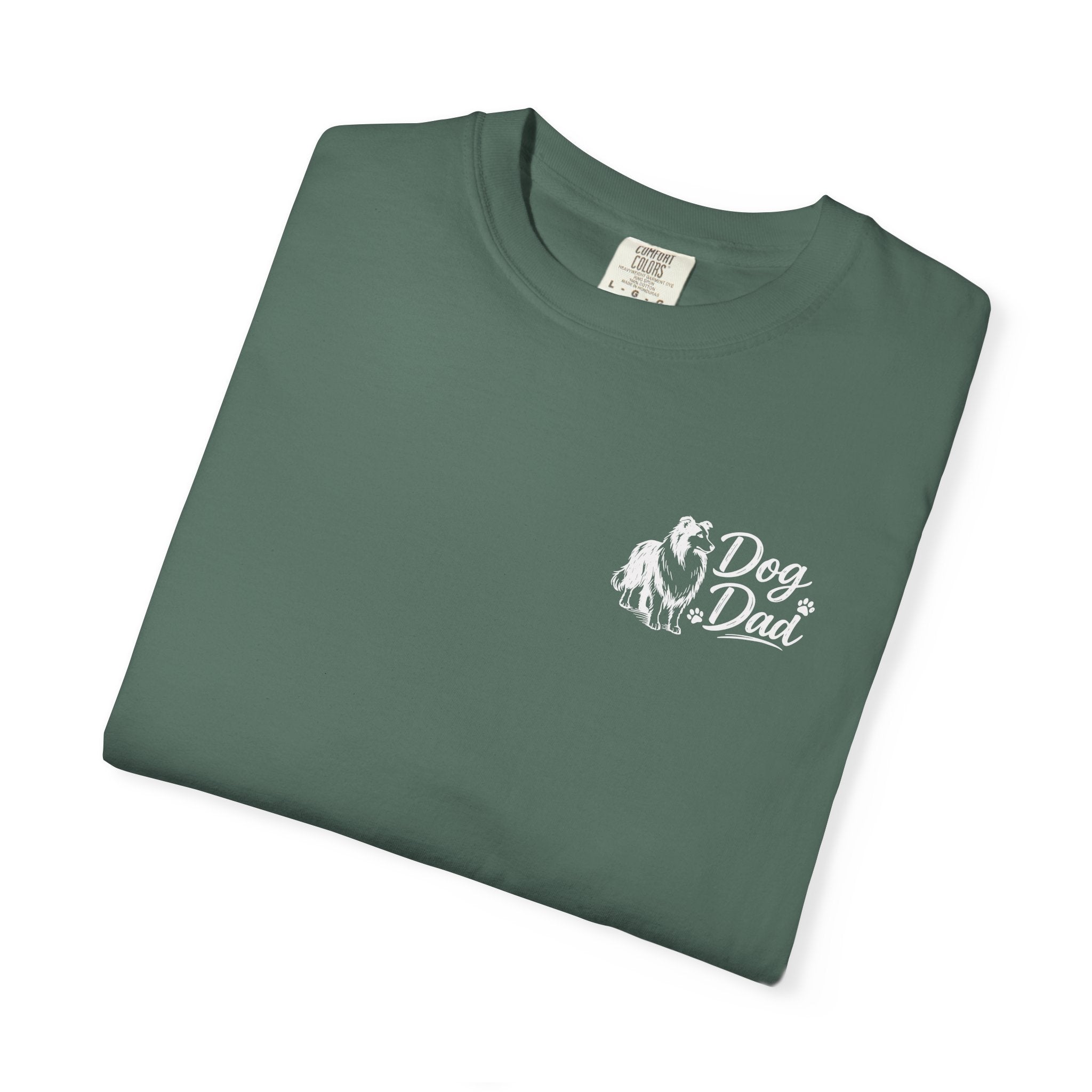Dog Dad Collie Lover T‑Shirt — Graphic Pet Dad Tee (Small Chest Print)