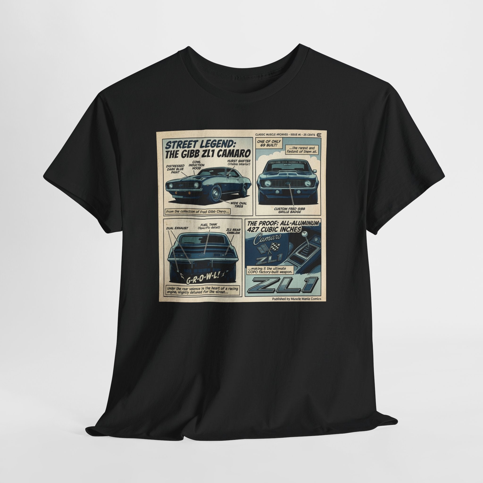 Retro Camaro Comic Tee — "Street Legend: The C/SS Z28 Camaro" Vintage Car T-Shirt
