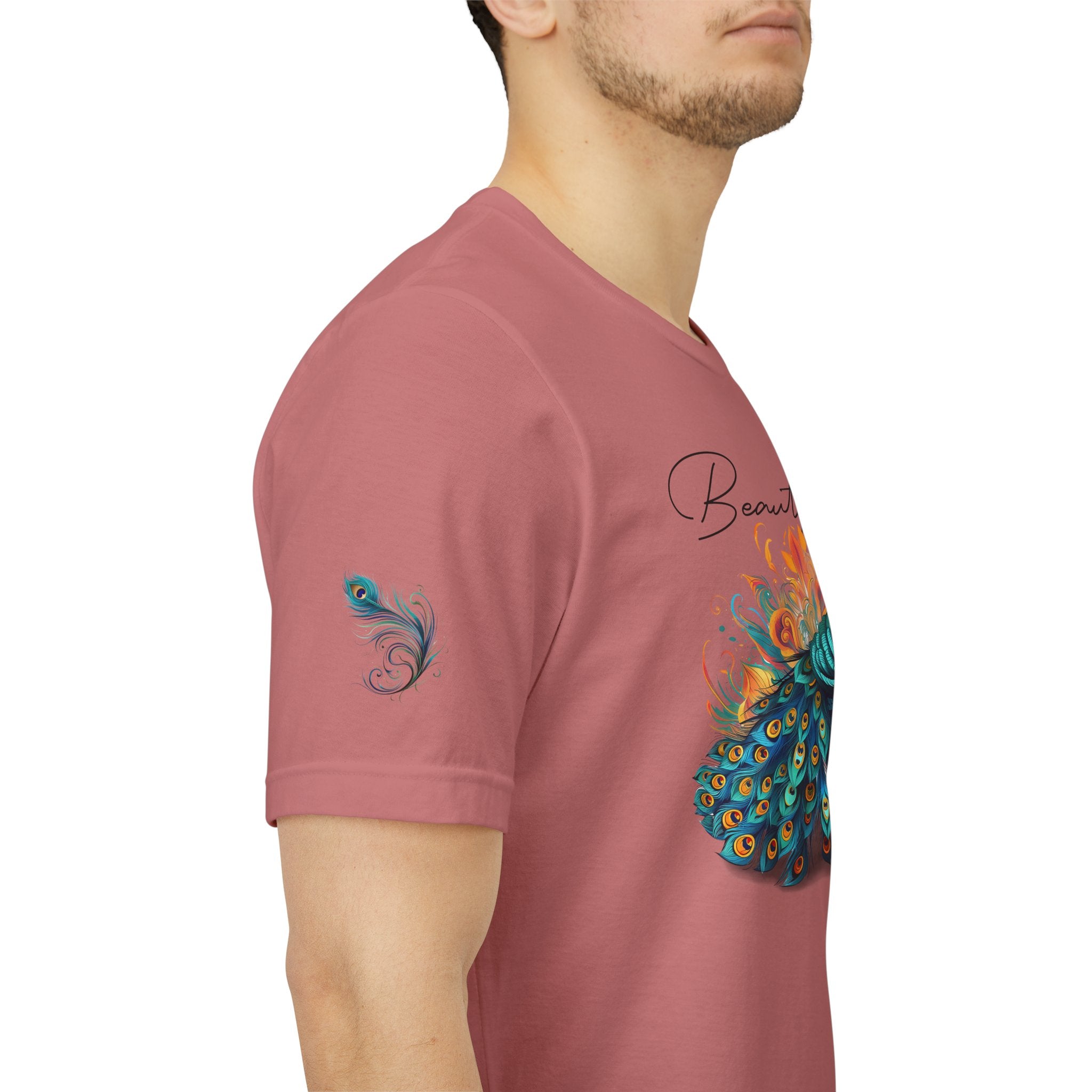 Peacock Beauty Tee — Colorful Peacock Graphic T-Shirt