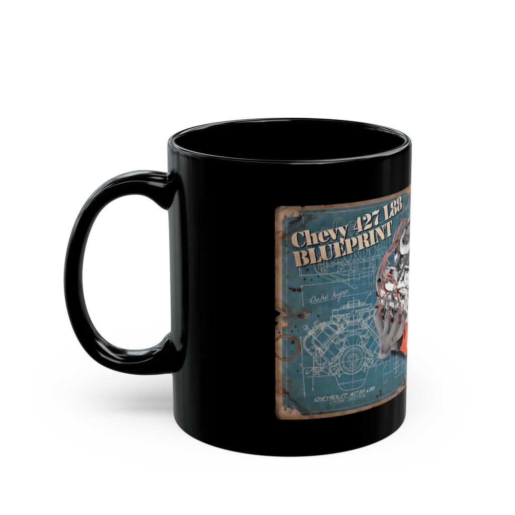 Black coffee mug with 1970 L88 Chevy Big Block engine. Guess the Engine #1