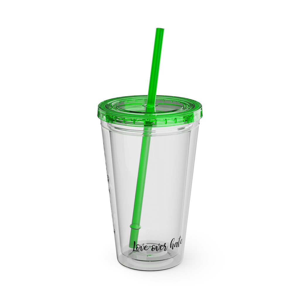 Personalized Sunsplash 16oz Clear Tumbler with Straw – Perfect for Any Drink
