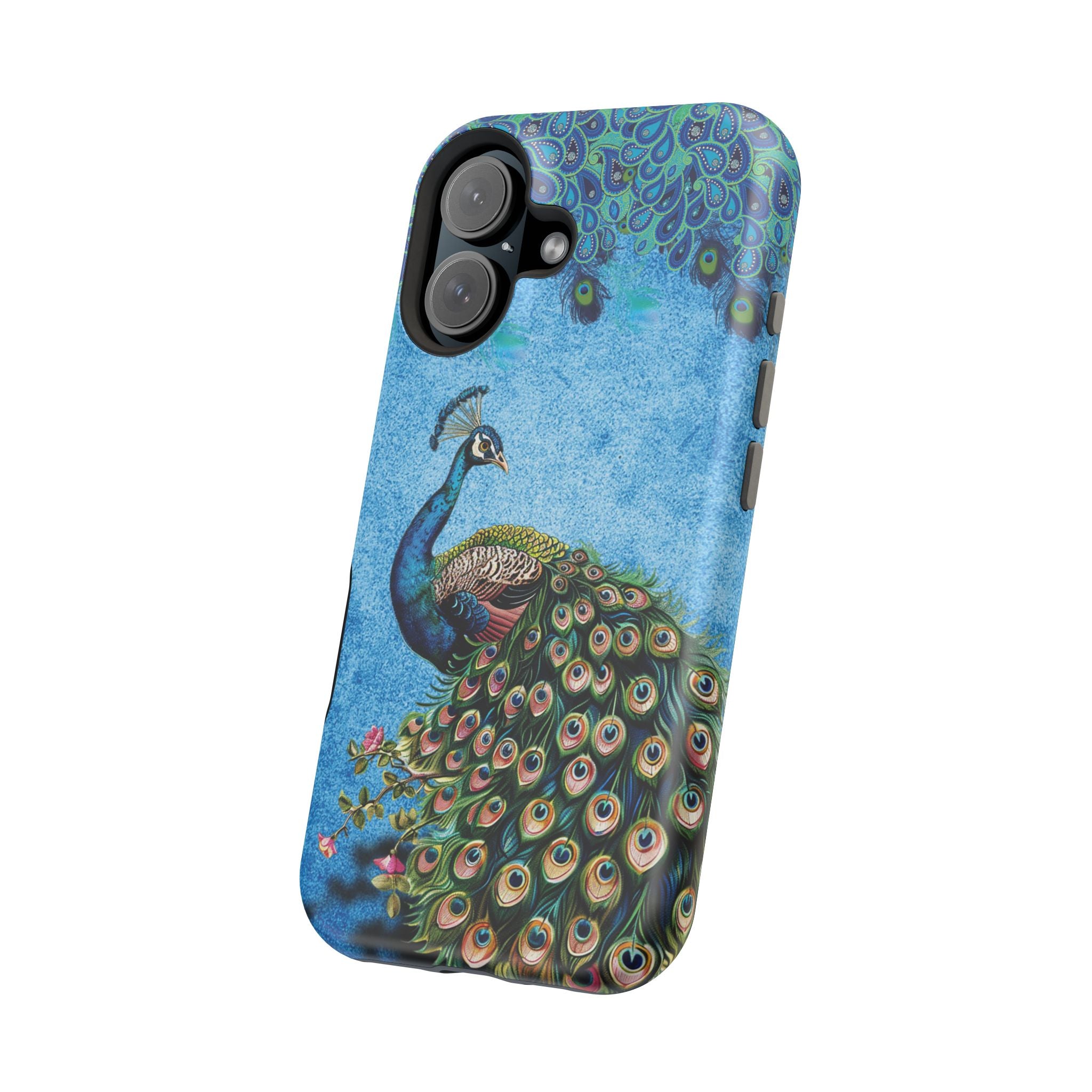 Peacock Elegance Phone Case — Magnetic Impact-Resistant Design