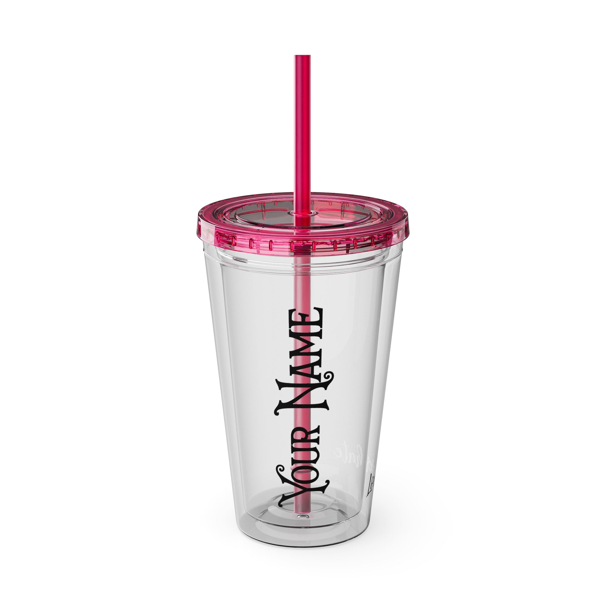 Personalized Sunsplash 16oz Clear Tumbler with Straw – Perfect for Any Drink