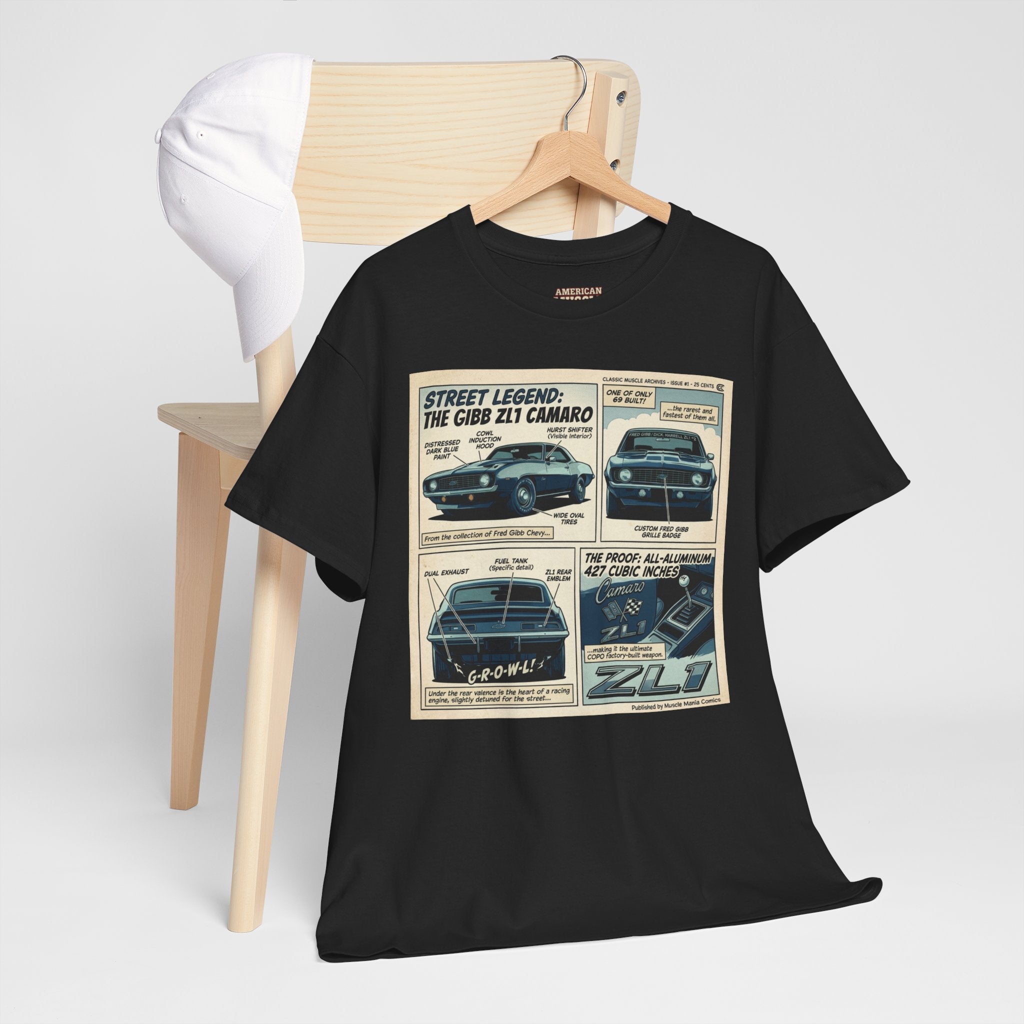 Retro Camaro Comic Tee — "Street Legend: The C/SS Z28 Camaro" Vintage Car T-Shirt