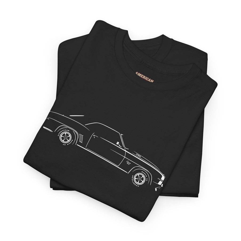 1969 Chevrolet Camaro American Muscle V8 Tee — Pontiac Ram Air IV Classic Car T-Shirt