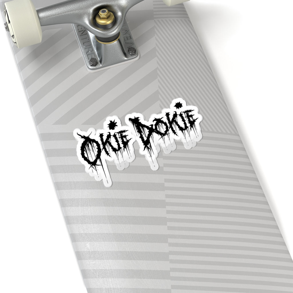 Okie Dokie Kiss-Cut Sticker — Grunge Drip Logo Decal Fallout