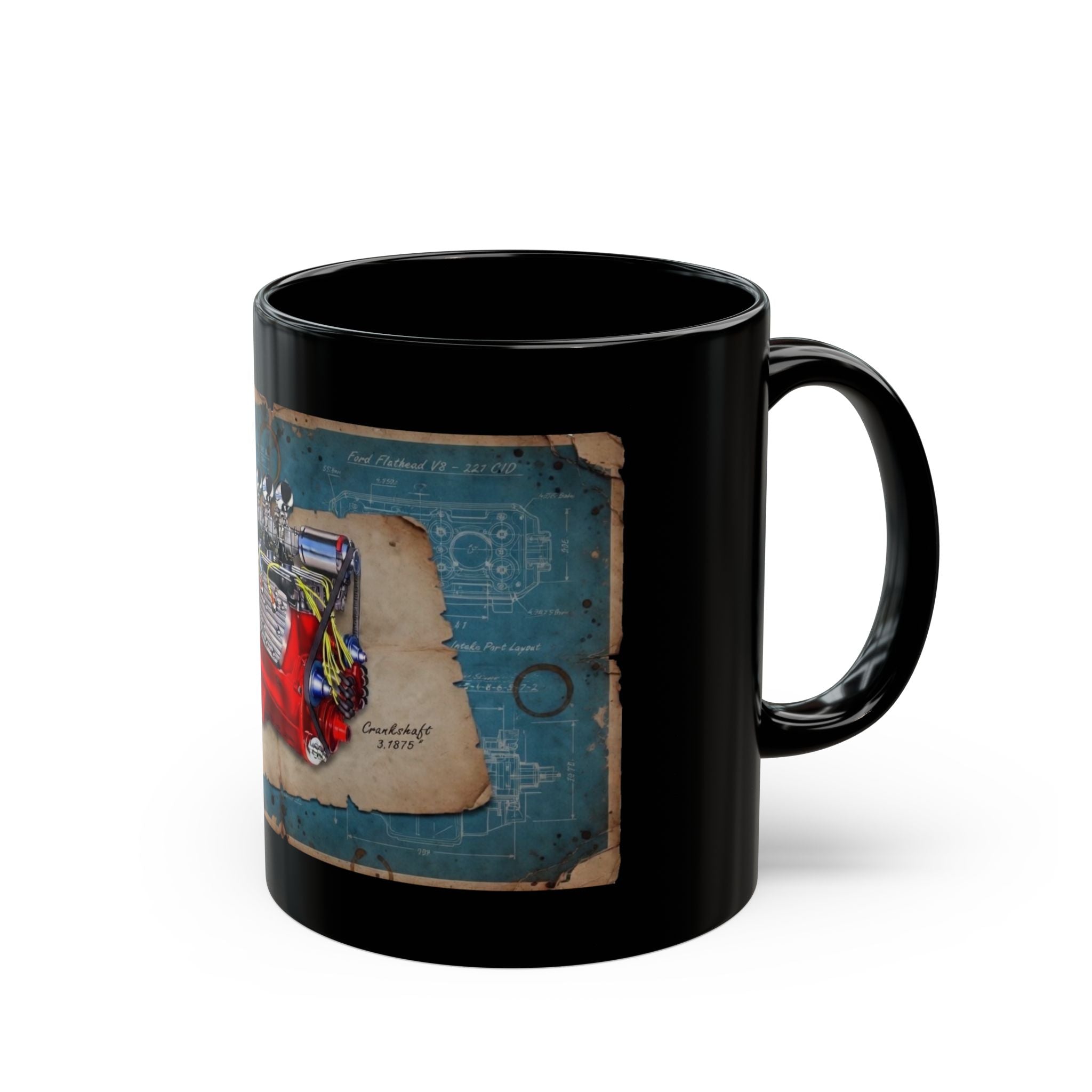 Ford Flathead Engine Blueprint Mug – Engine Design #7