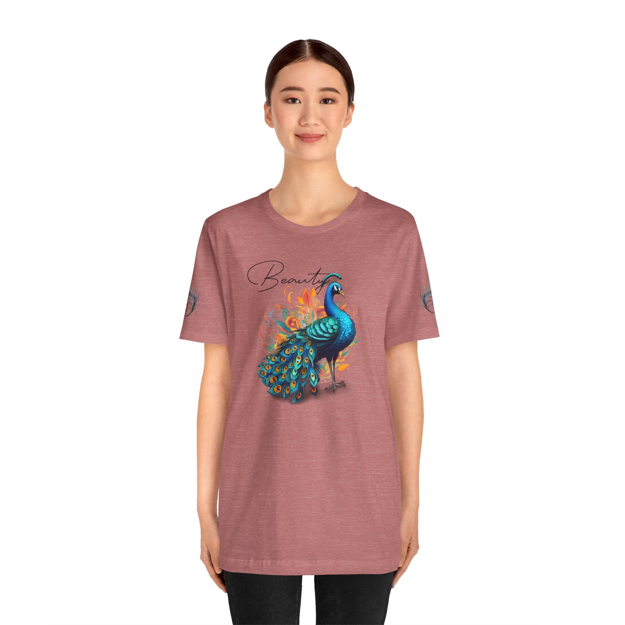 Peacock Beauty Tee — Colorful Peacock Graphic T-Shirt