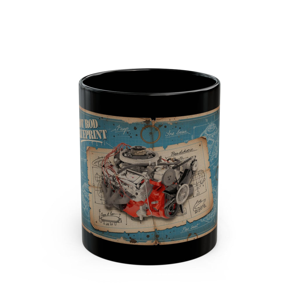 Black coffee mug with 1970 L88 Chevy Big Block engine. Guess the Engine #1