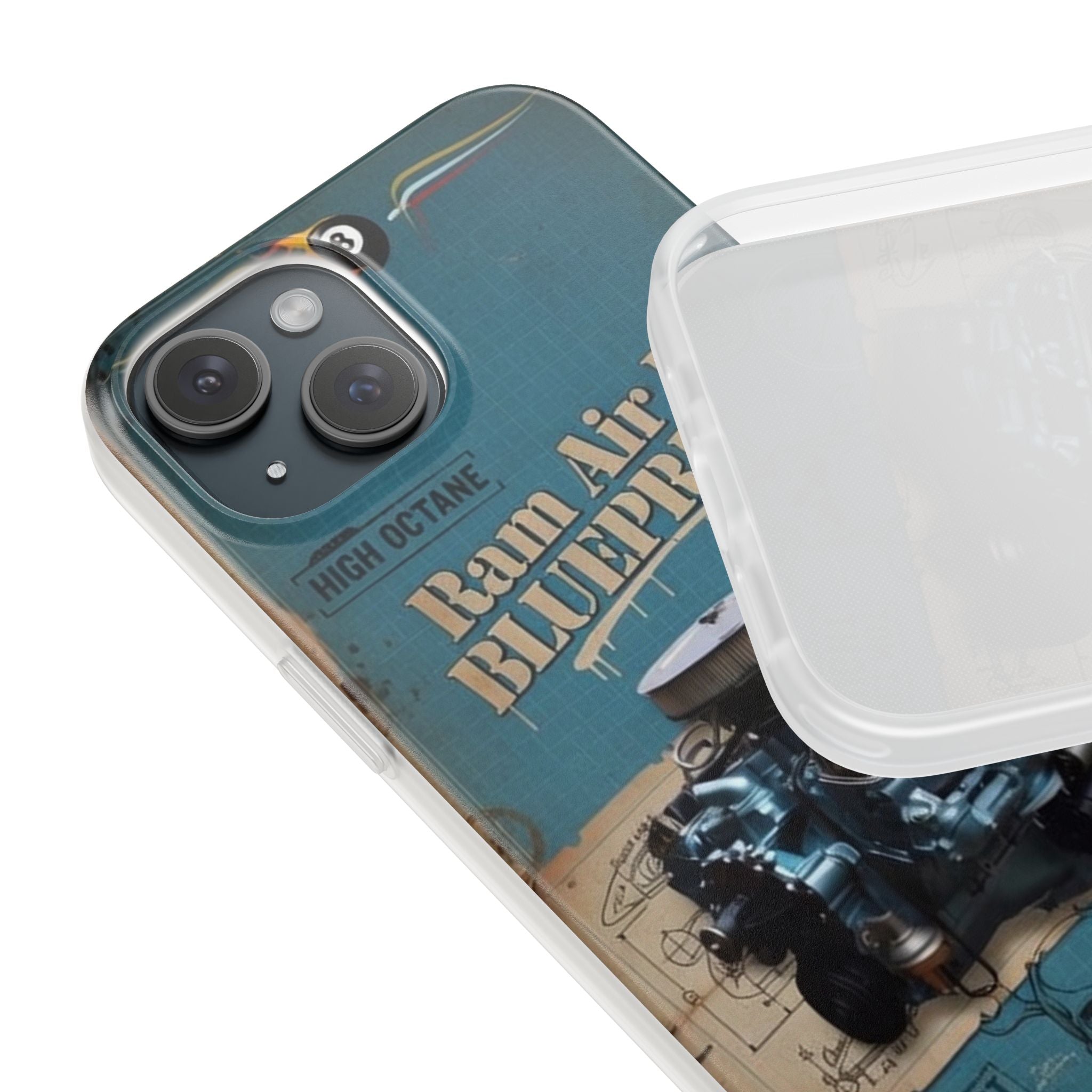 Pontiac Ram Air IV Blueprint Phone Case — Vintage V8 Engine Design