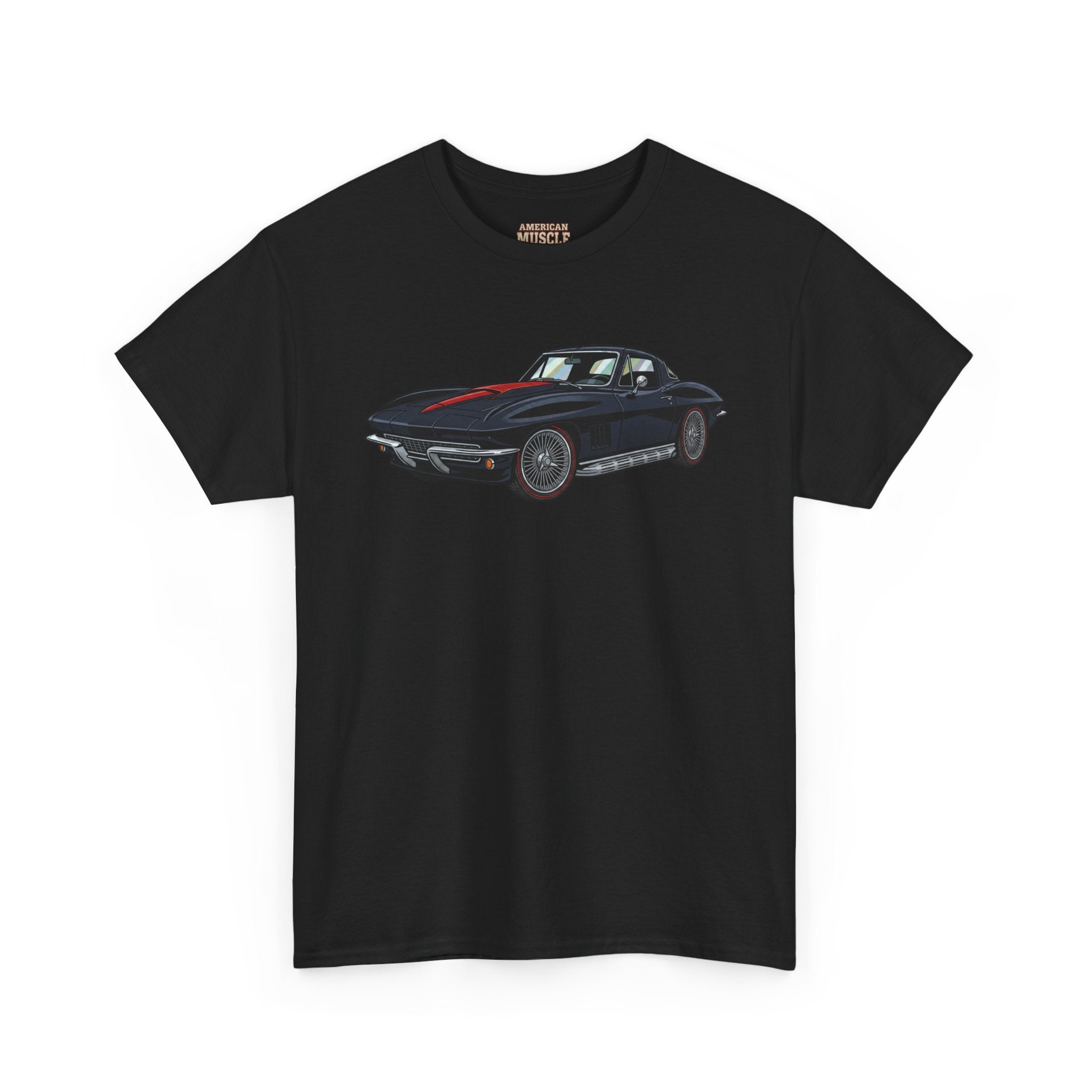Classic Black Corvette Tee – Vintage Sports Car Graphic T-Shirt