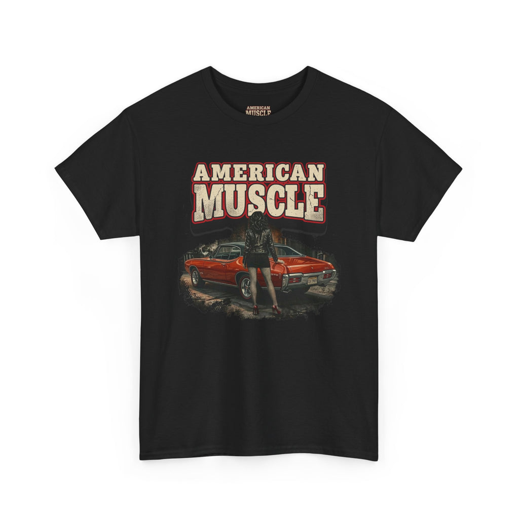 Black t-shirt with a 1969 Pontiac GTO