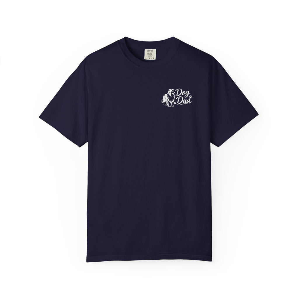 Dog Dad Collie Lover T‑Shirt — Graphic Pet Dad Tee (Small Chest Print)