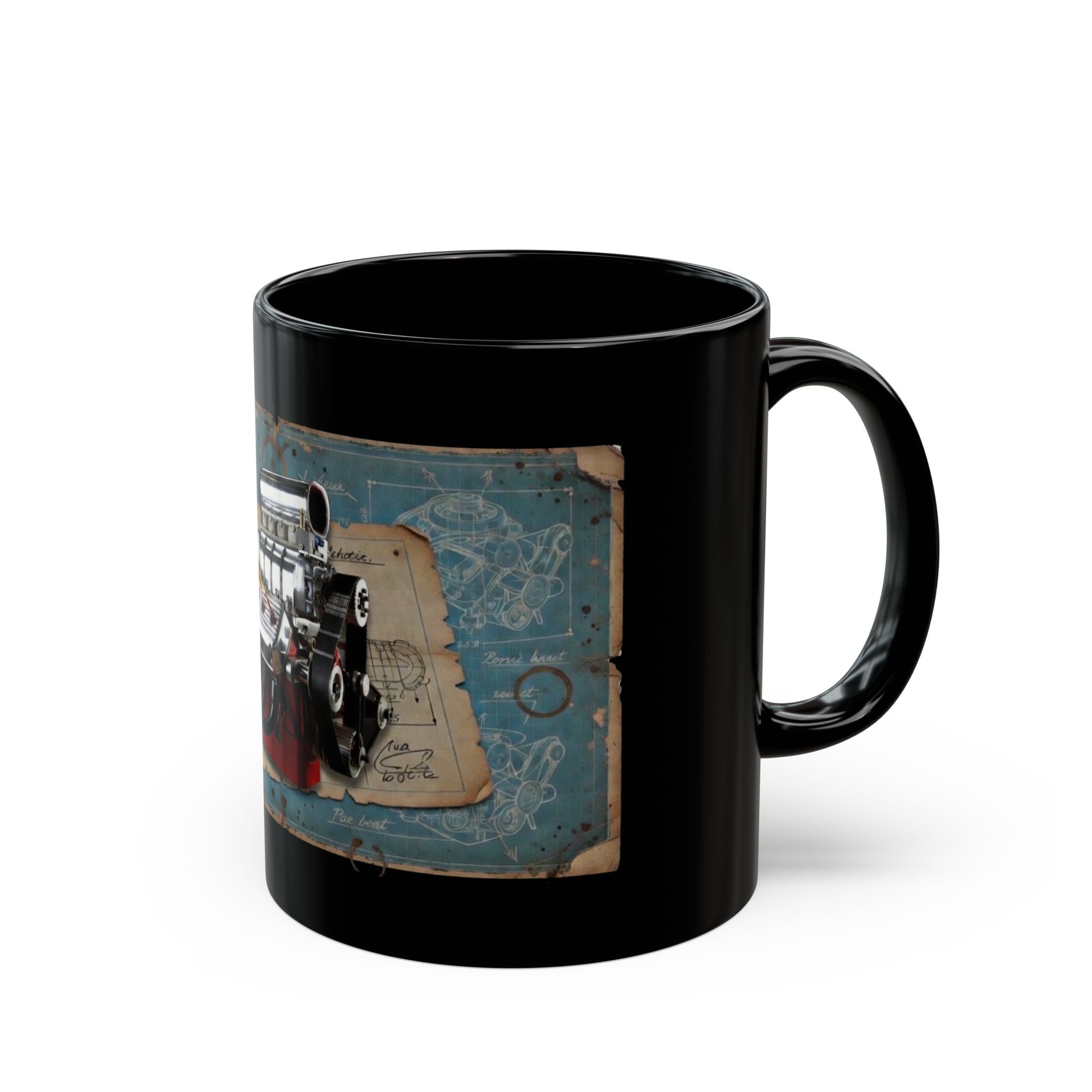 426 HEMI Engine Blueprint Black Mug