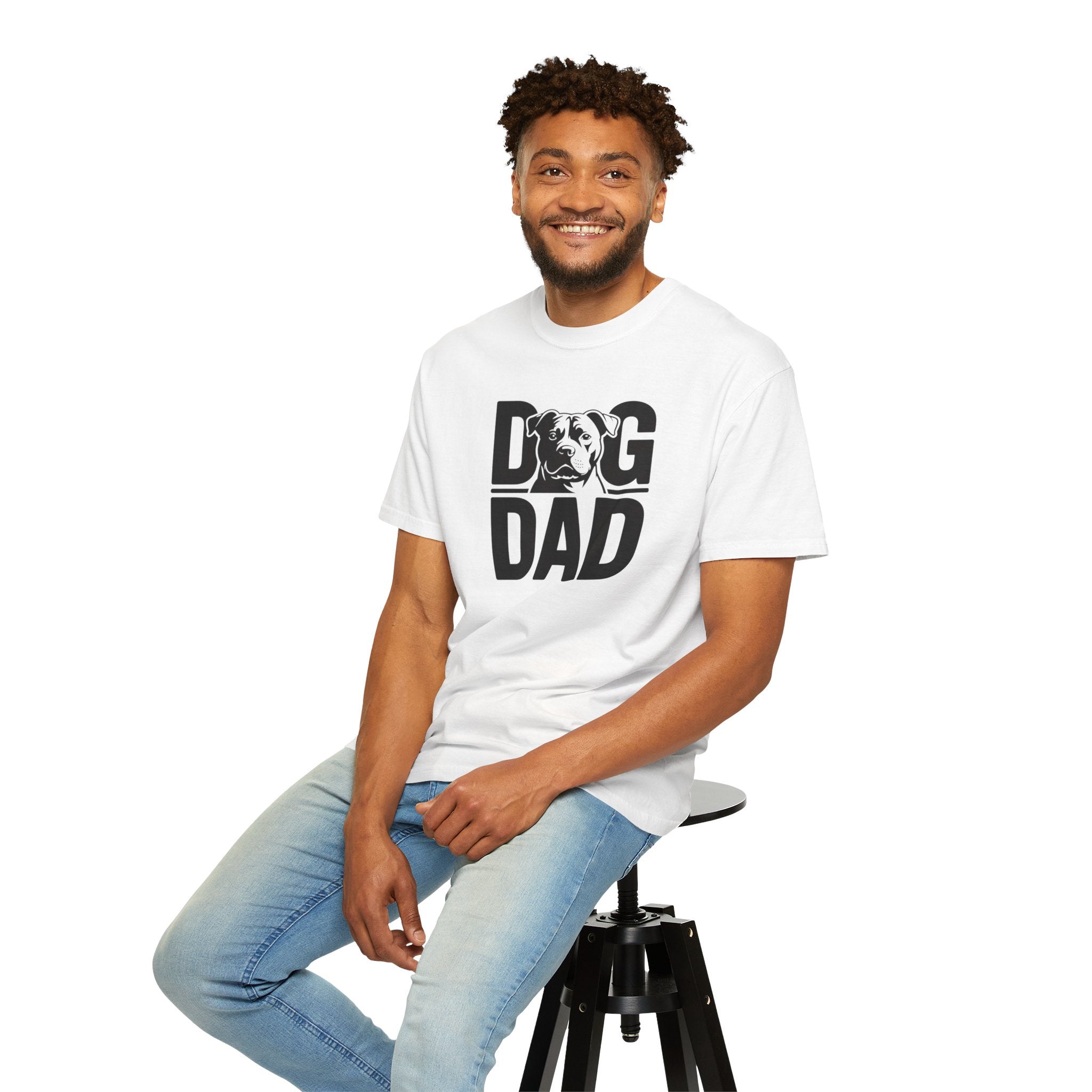Dog Dad Pit Bull Terrier Lover T‑Shirt — Graphic Pet Dad Tee (Small Chest Print)