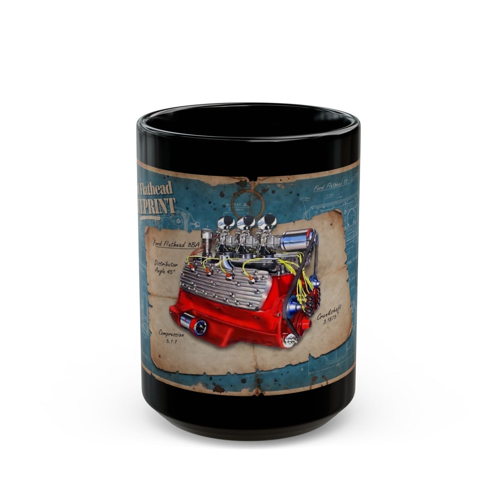 Ford Flathead Engine Blueprint Mug – Engine Design #7