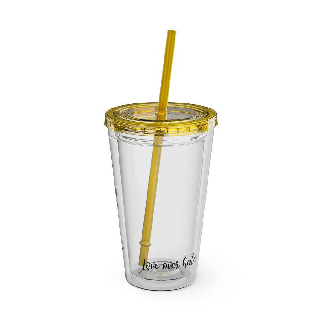 Personalized Sunsplash 16oz Clear Tumbler with Straw – Perfect for Any Drink