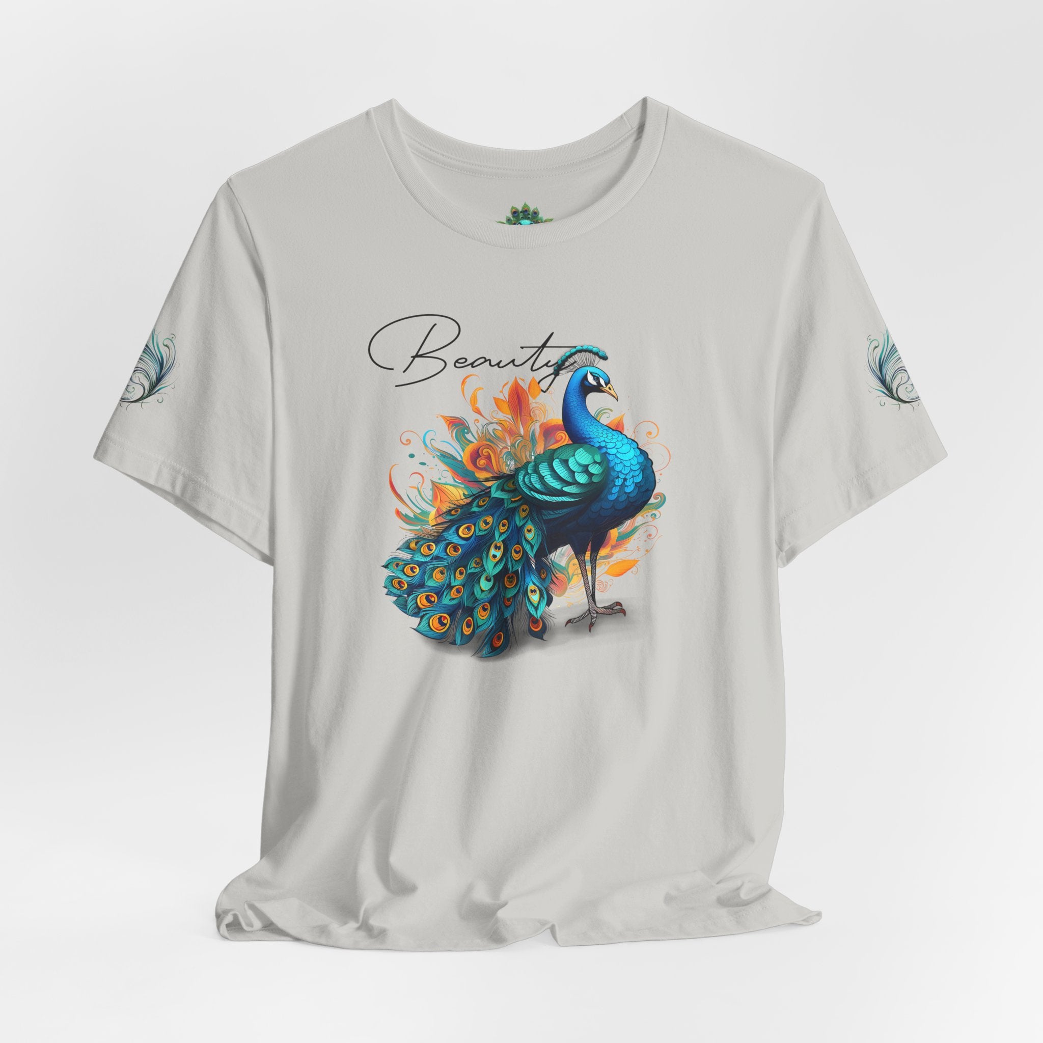 Peacock Beauty Tee — Colorful Peacock Graphic T-Shirt