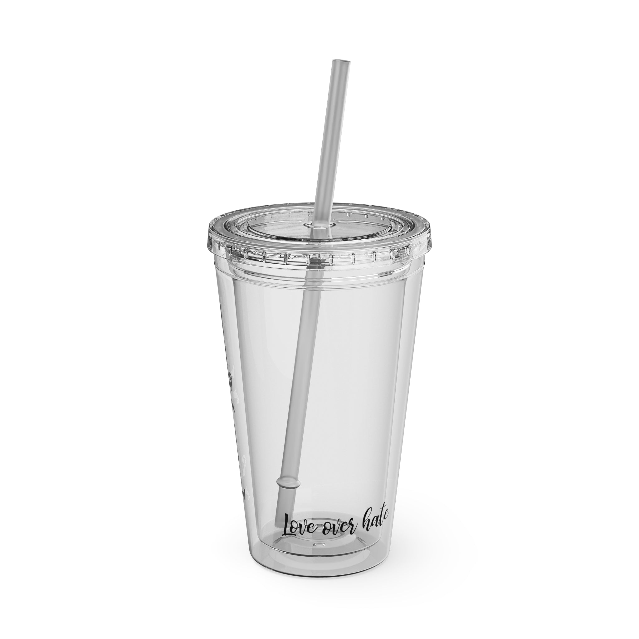 Personalized Sunsplash 16oz Clear Tumbler with Straw – Perfect for Any Drink