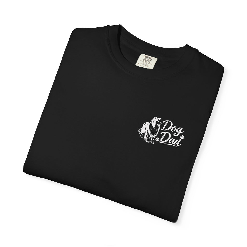 Dog Dad Collie Lover T‑Shirt — Graphic Pet Dad Tee (Small Chest Print)