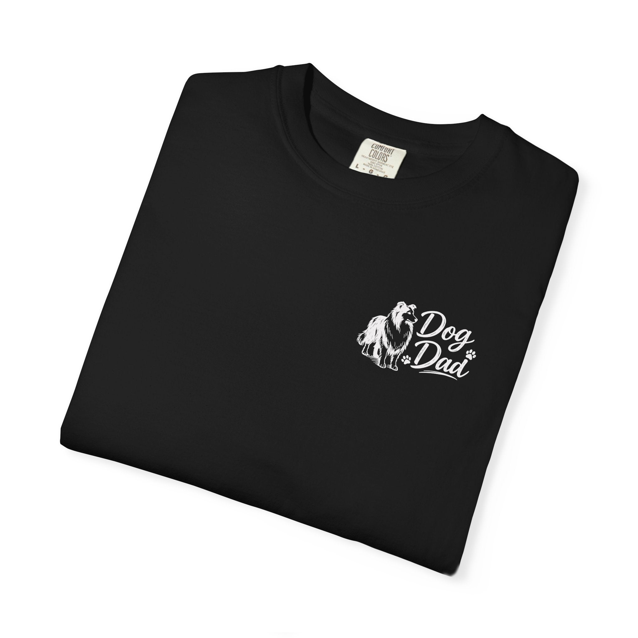Dog Dad Collie Lover T‑Shirt — Graphic Pet Dad Tee (Small Chest Print)