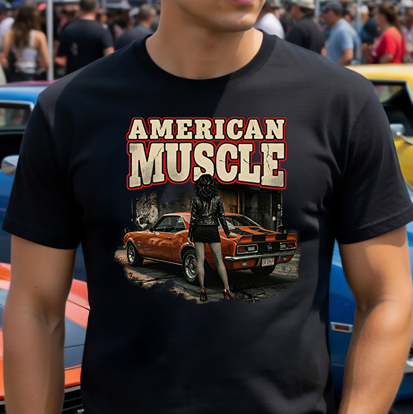 American Muscle 1969 Chevrolet Camaro Tee - Vintage Car Graphic T-Shirt