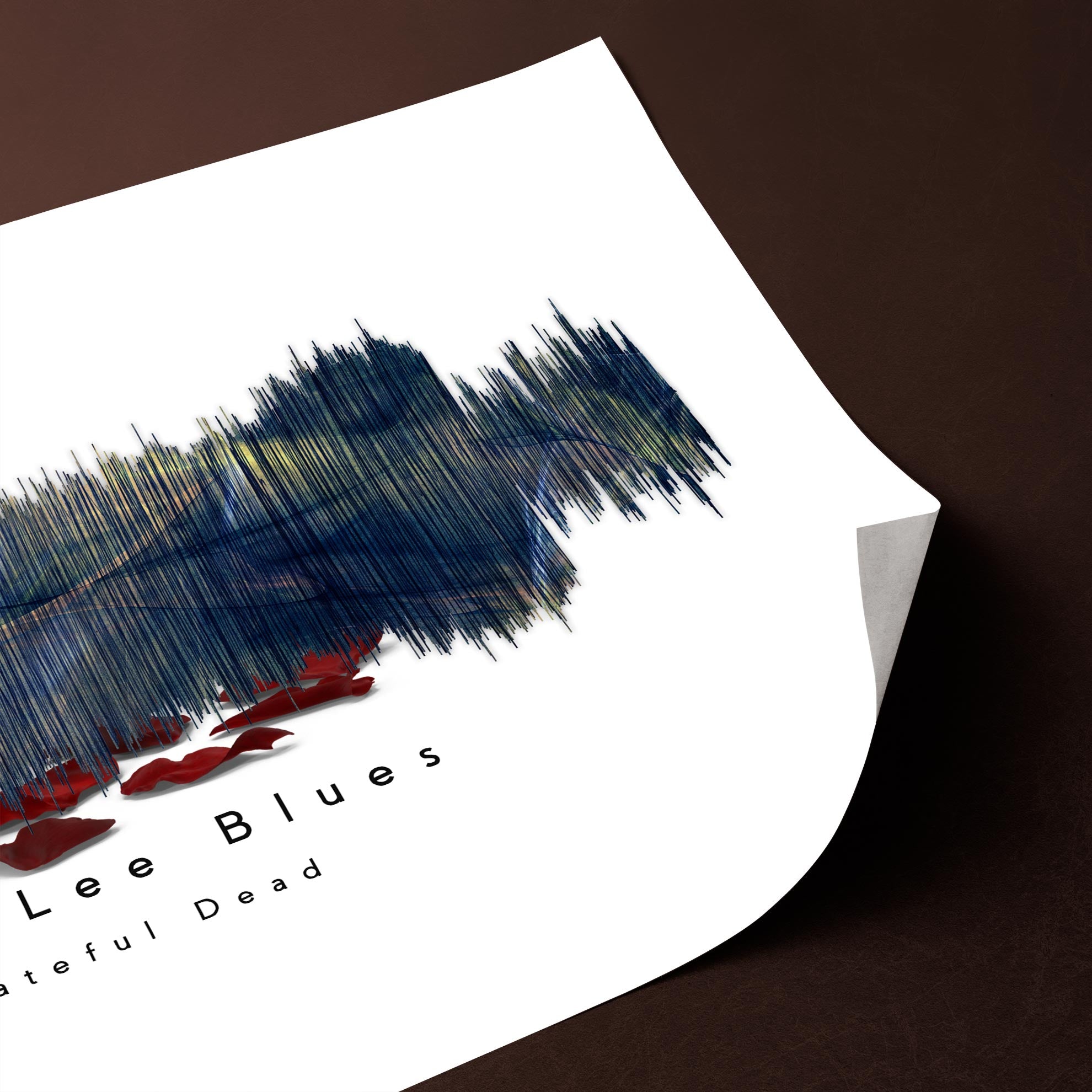 Album cover with abstract design and text on a white background