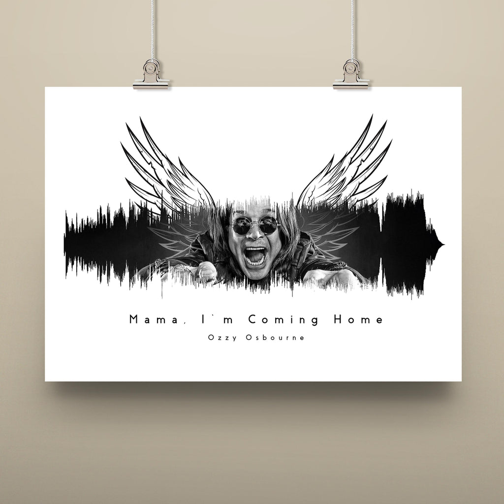 Mamma I'm Coming Home Music Art Roll Poster | Ozzy Decor, Wall Art, Gift for Music Lovers, Home Decoration, Festival Decor