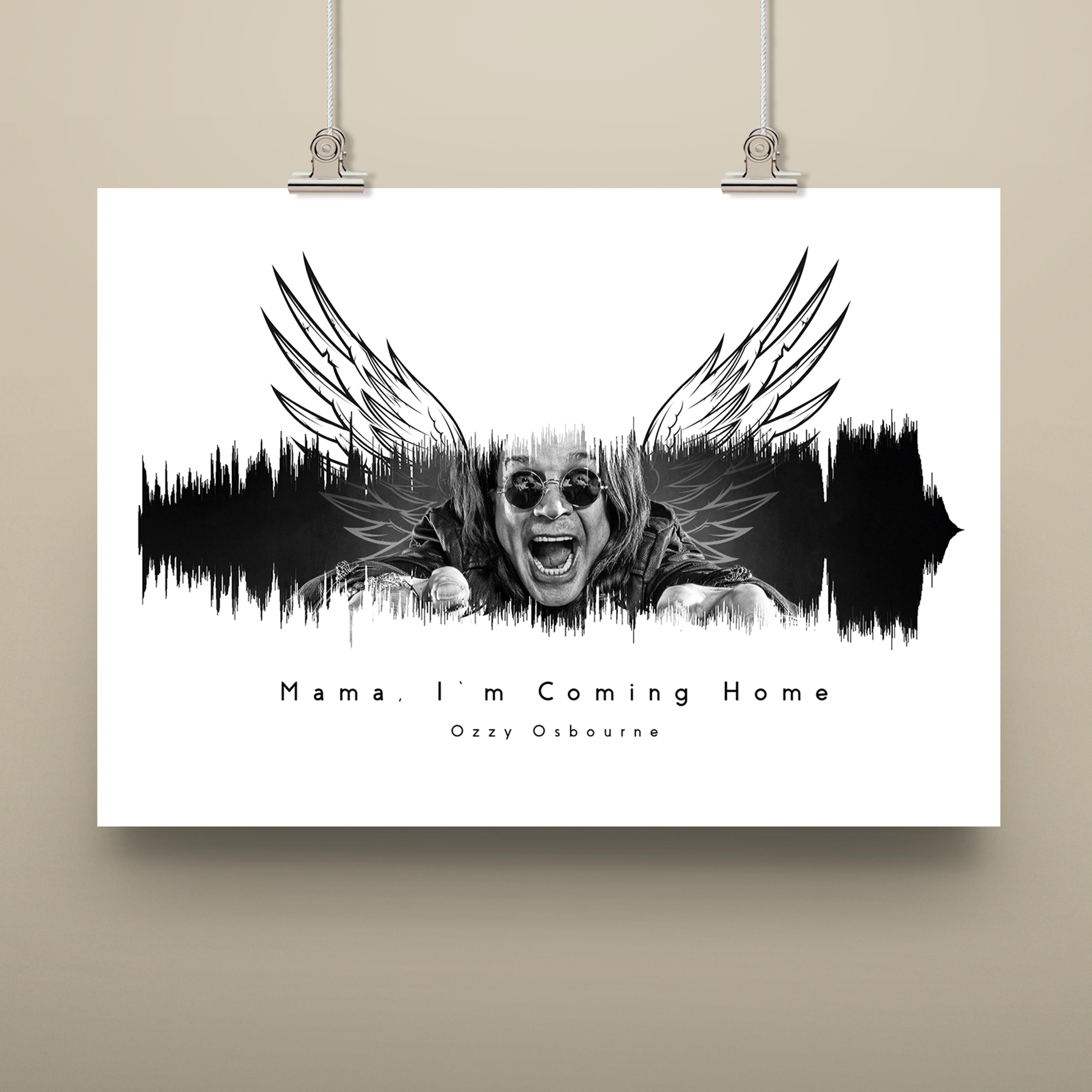 Mamma I'm Coming Home Music Art Roll Poster | Ozzy Decor, Wall Art, Gift for Music Lovers, Home Decoration, Festival Decor