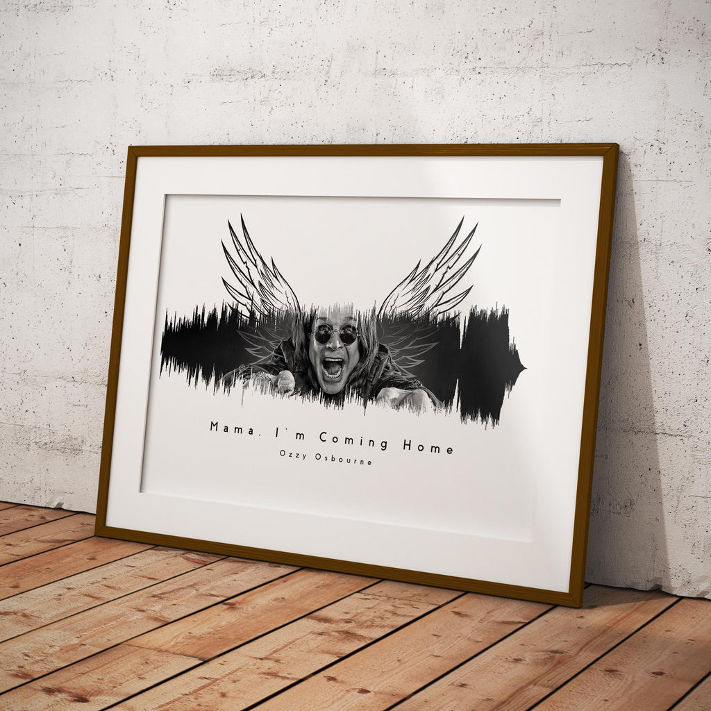 Mamma I'm Coming Home Music Art Roll Poster | Ozzy Decor, Wall Art, Gift for Music Lovers, Home Decoration, Festival Decor