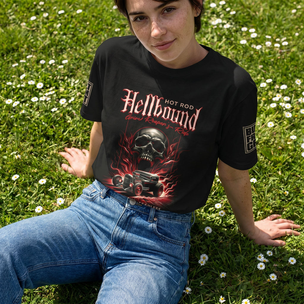 Hellbound Skull Racing T‑Shirt — Hot Rod Tee