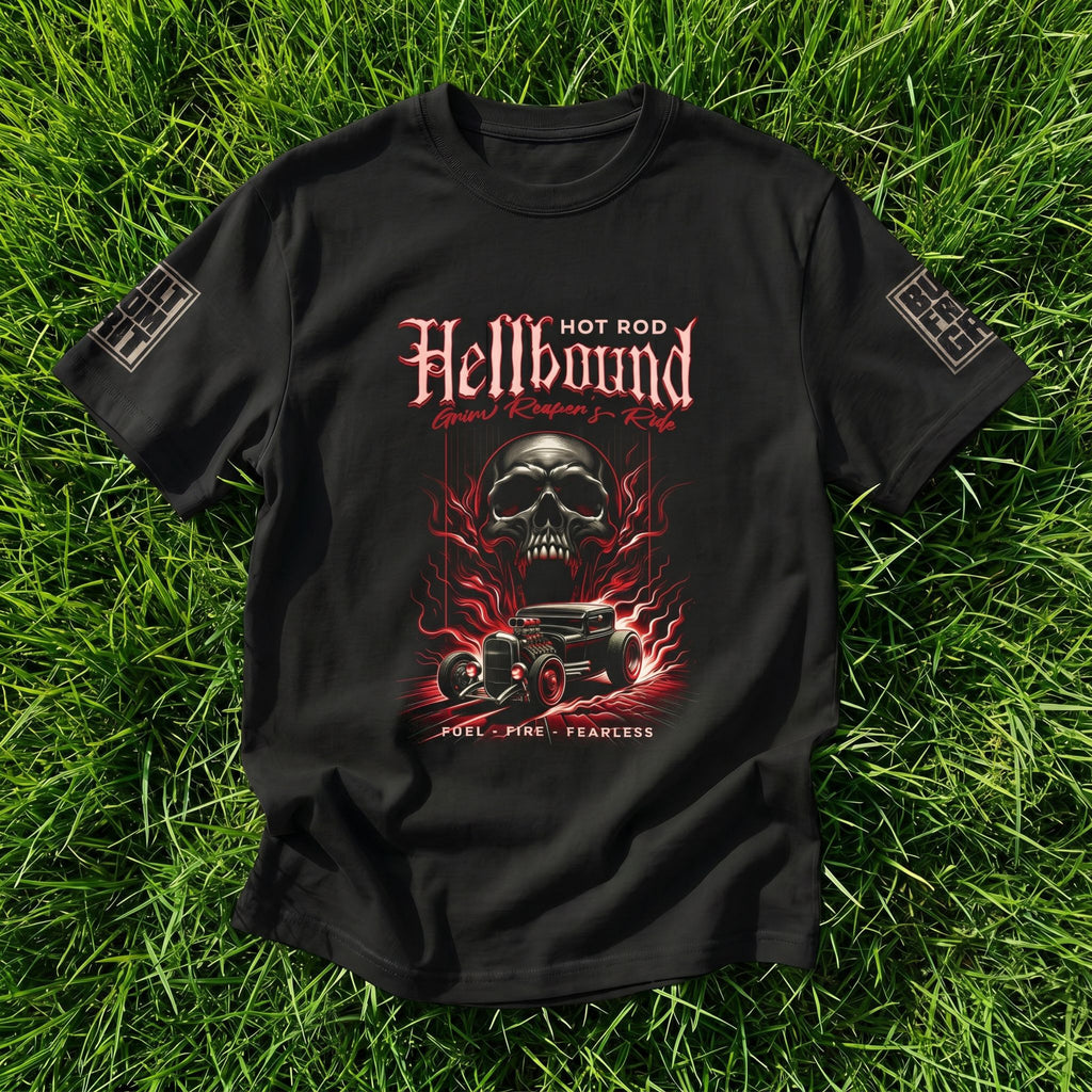 Hellbound Skull Racing T‑Shirt — Hot Rod Tee