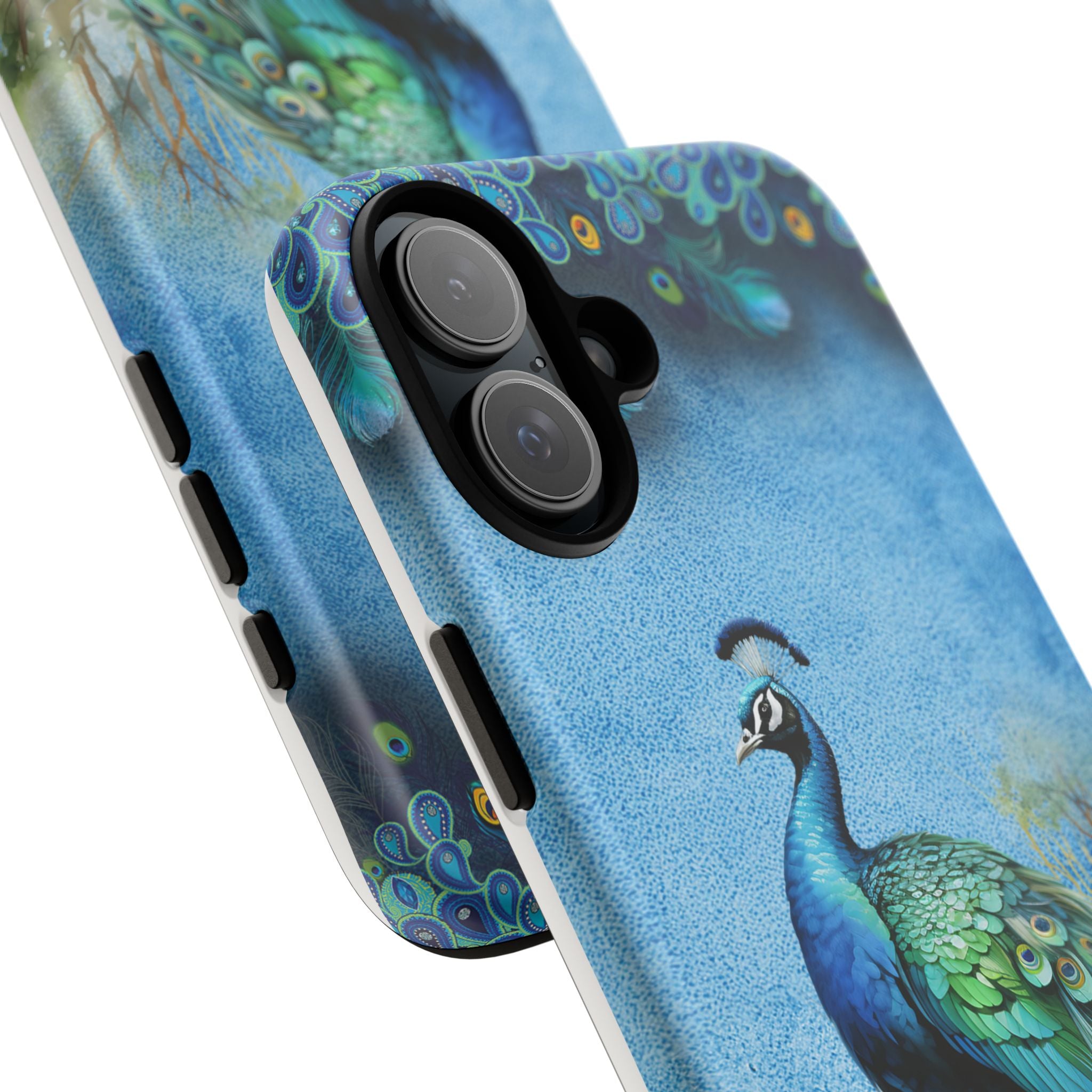 Peacock Art Phone Case – Vintage Blue Bird Tough Case