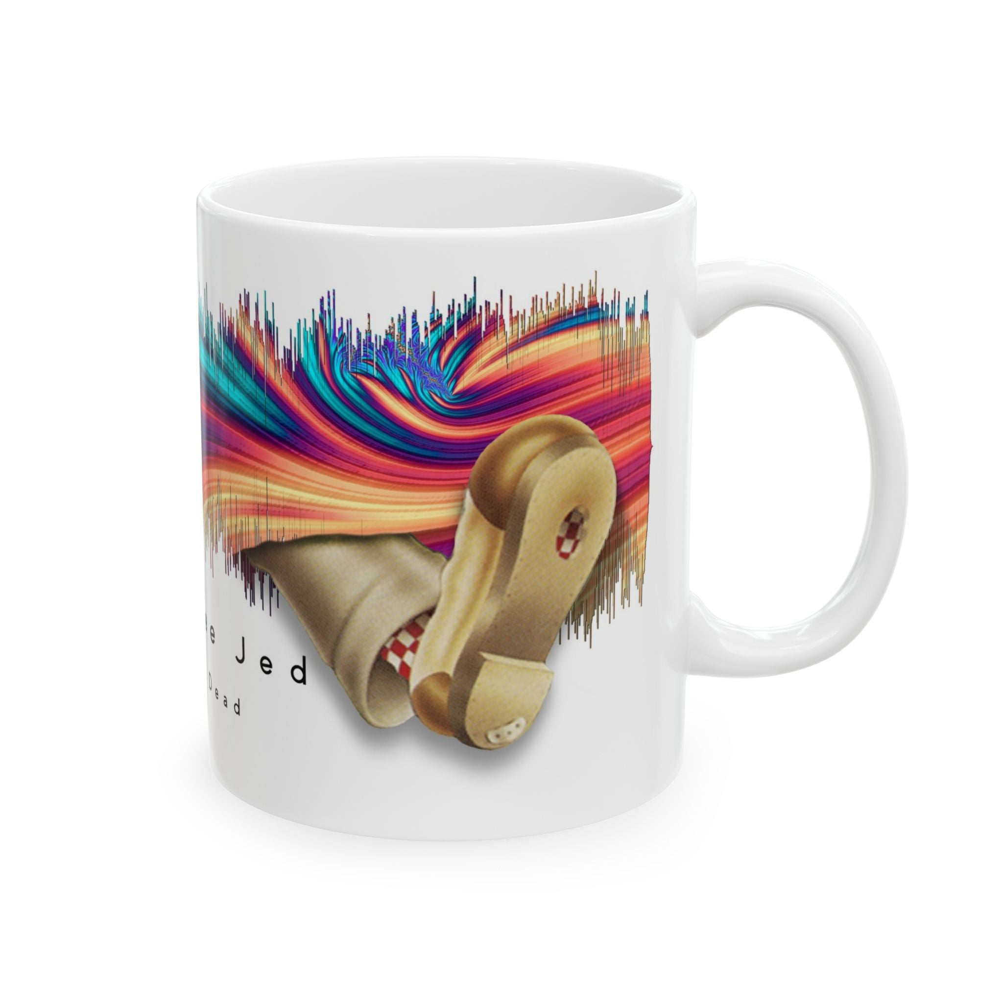 Colorful Soundwave Ceramic Mug - Grateful Dead Theme, Music Lover Gift, Coffee Cup, Unique Art Mugs, Festival Collection