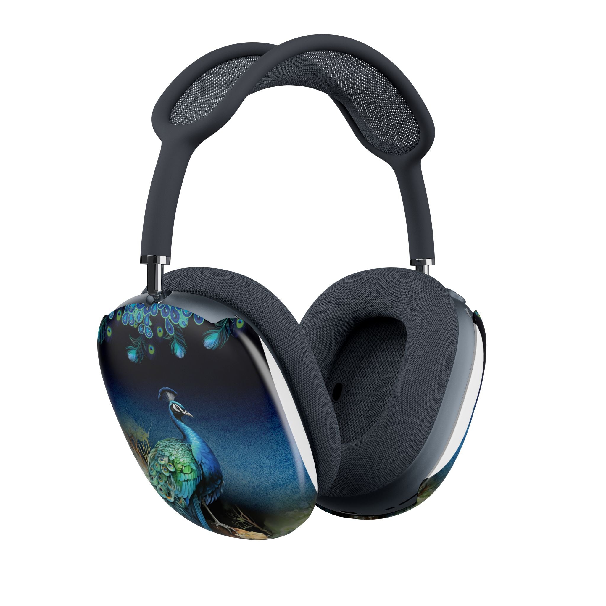 Peacock Art AirPods Max Shell Case — Elegant Blue/Purple Peacock Ear Cup Covers