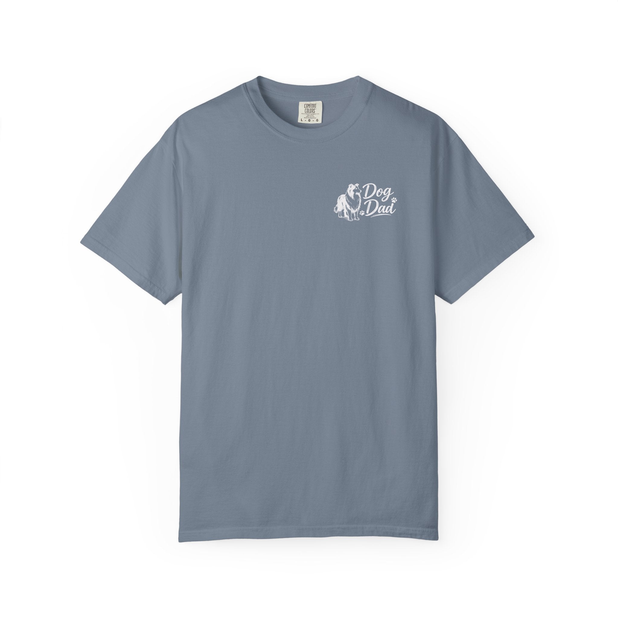 Dog Dad Collie Lover T‑Shirt — Graphic Pet Dad Tee (Small Chest Print)