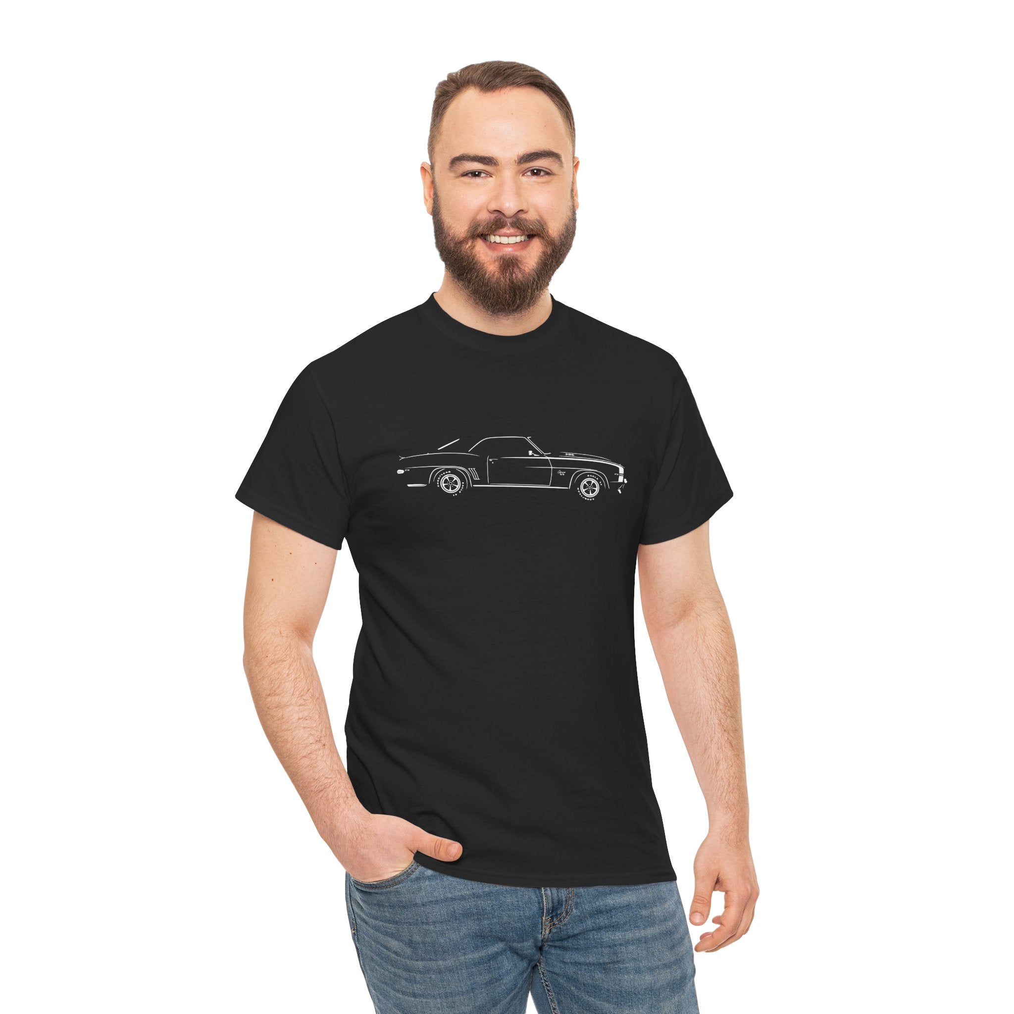 1969 Chevrolet Camaro American Muscle V8 Tee — Pontiac Ram Air IV Classic Car T-Shirt