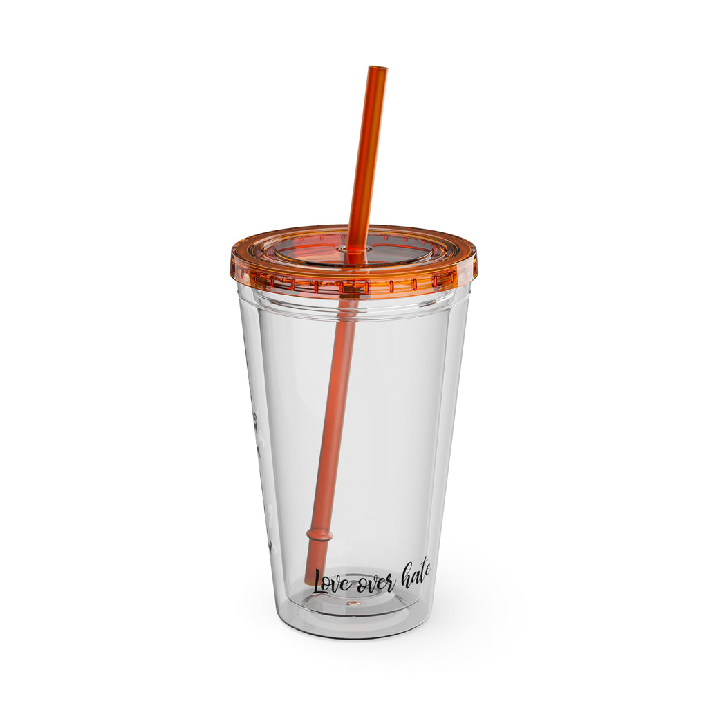 Personalized Sunsplash 16oz Clear Tumbler with Straw – Perfect for Any Drink