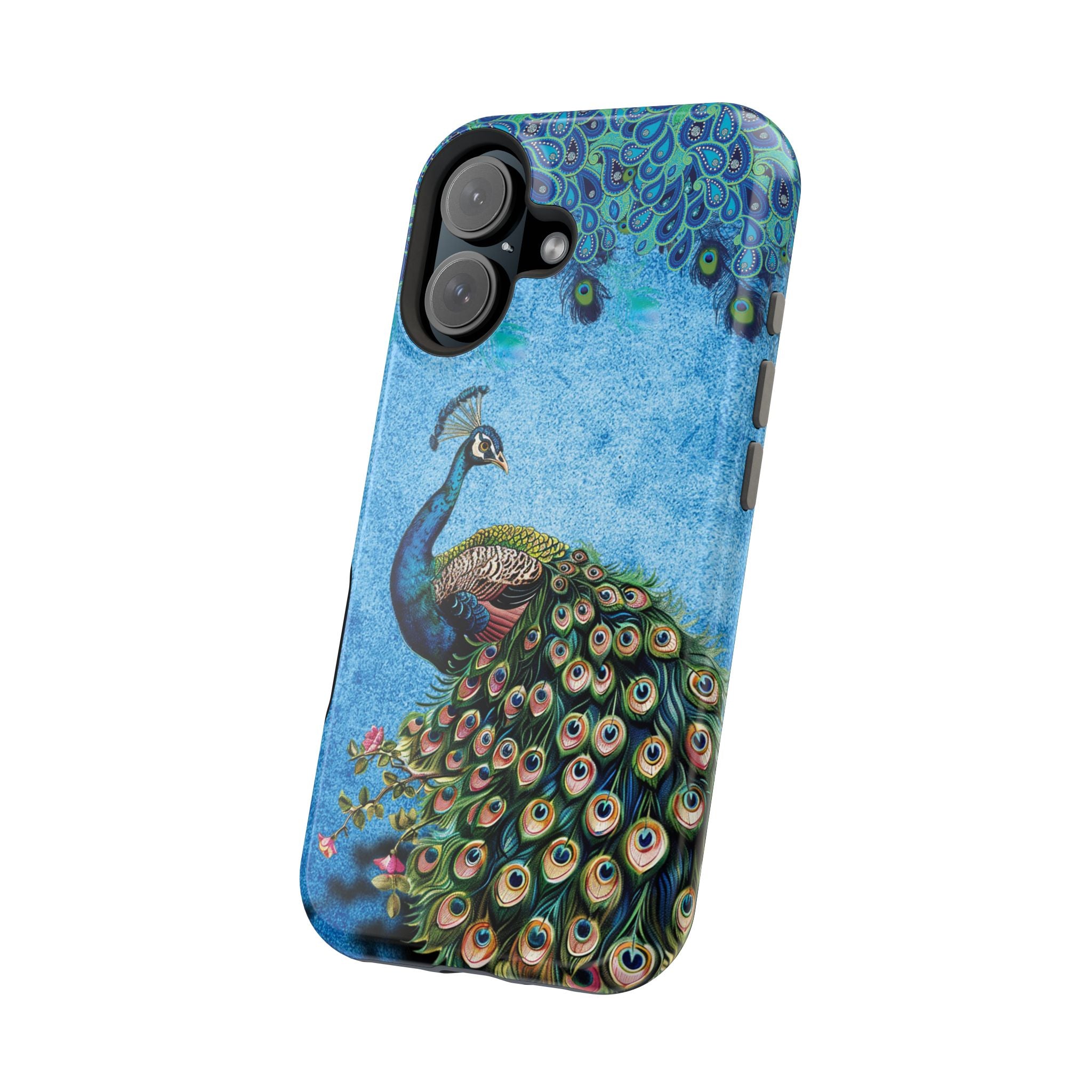 Peacock Elegance Phone Case — Magnetic Impact-Resistant Design