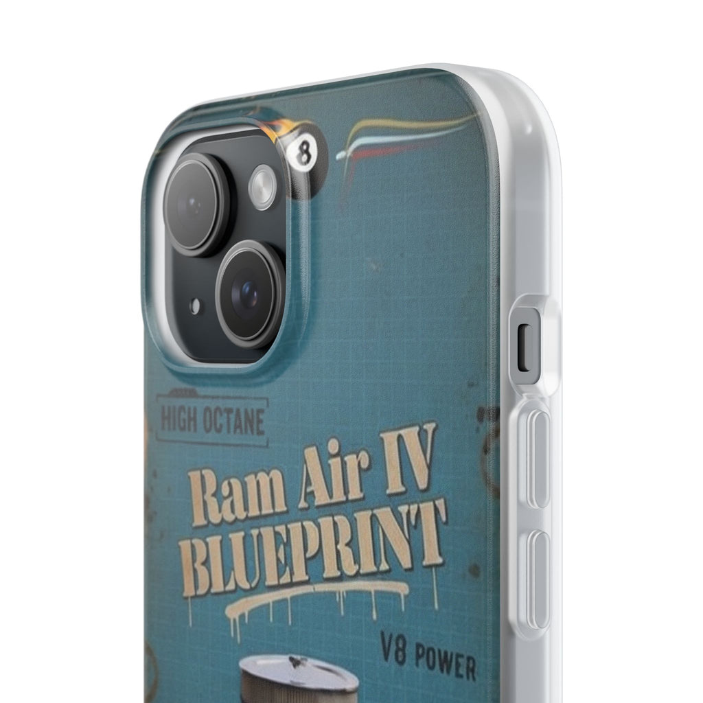 Pontiac Ram Air IV Blueprint Phone Case — Vintage V8 Engine Design
