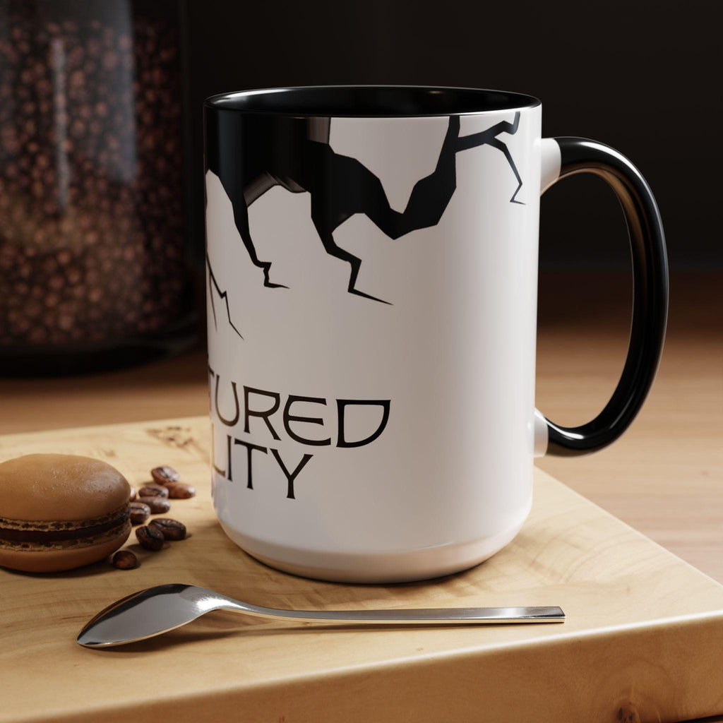 Artistic Design mug - Fractured Reality Coffee Mug: Unique Black & White Art Design