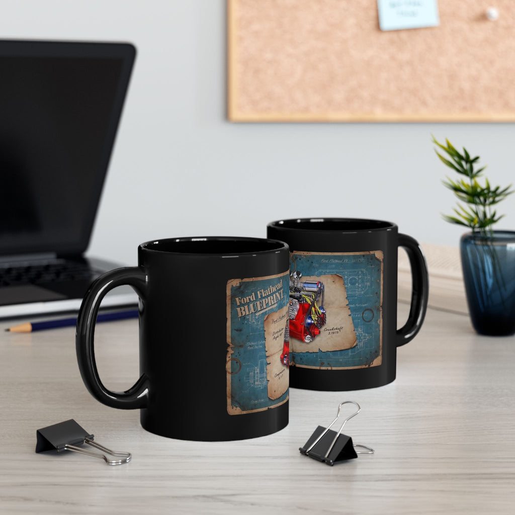 Ford Flathead Engine Blueprint Mug – Engine Design #7