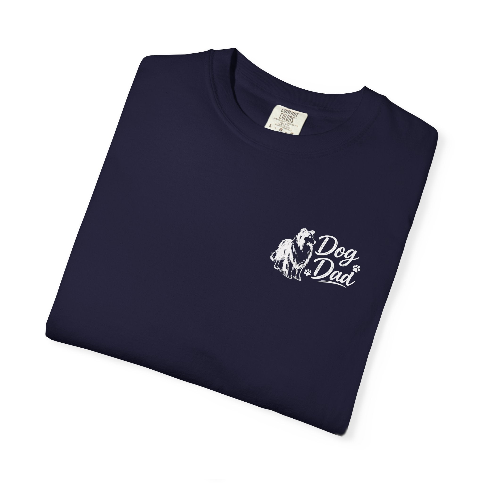 Dog Dad Collie Lover T‑Shirt — Graphic Pet Dad Tee (Small Chest Print)