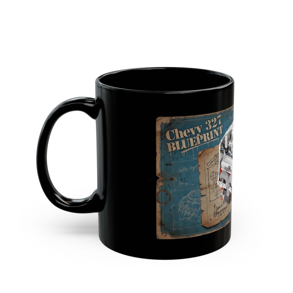 Chevrolet 327 engine blueprint mug