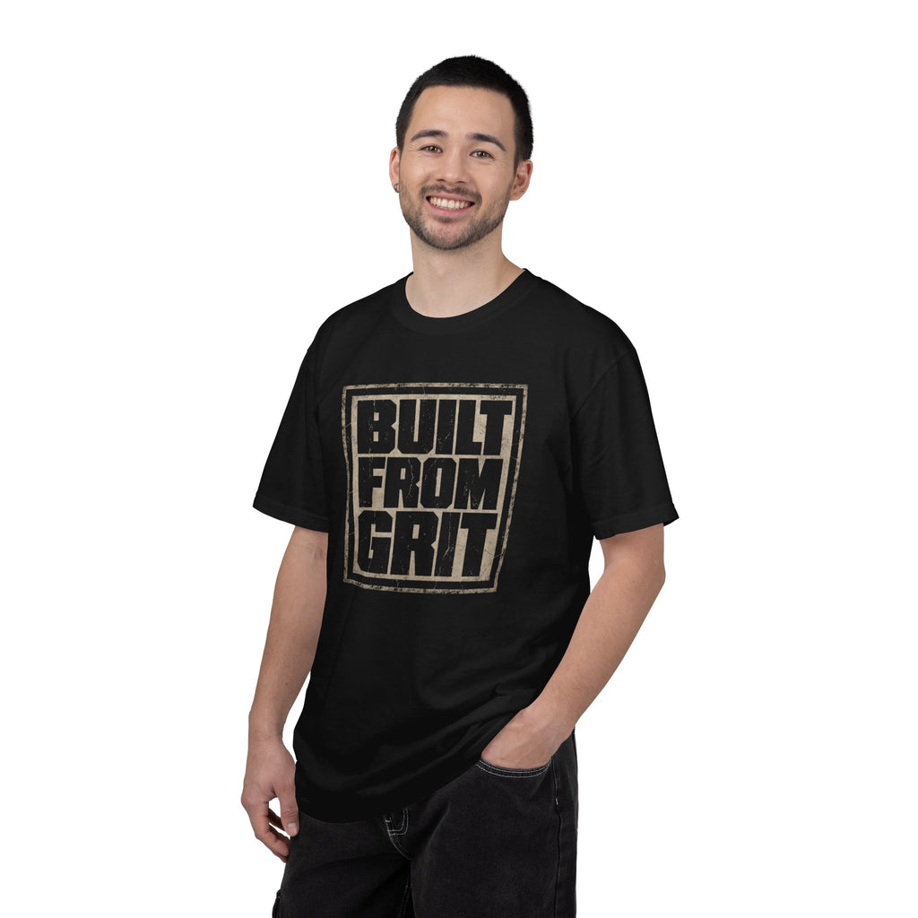 Built From Grit T-Shirt — Vintage Distressed Motivational Tee